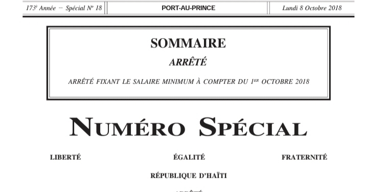 Haïti : publication du salaire minimum