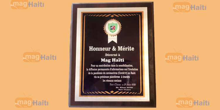 Covid-19: Le travail de MAGHAITI distingué par la Mairie de Delmas