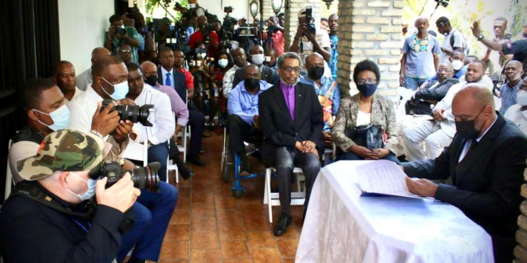 Haïti-Crise: PHTK, MTVAYITI et NOULHA ont signé l’accord du PM Ariel Henry