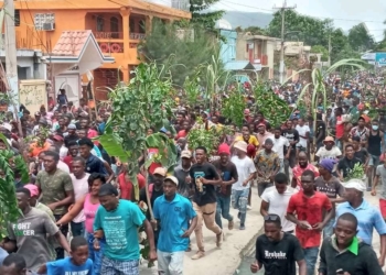 Manifestasyon nan vil Jakmèl pou mande bese lajan ameriken ak pri pwodui premye nesesite yo