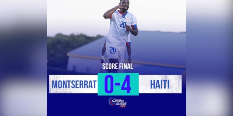 Seleksyon Ayisyen an bat Seleksyon Montsera a 4-0 nan Lig B